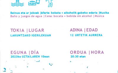 Lakuntza – Baño y juegos en el agua – 10 de Julio.